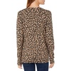 Amazon Essentials Women’s Regular-Fit Lightweight Long-Sleeve V-Neck Sweater, Ribbed, Cozy Soft (Available in Plus Size)(Camel Heather Animal Print)