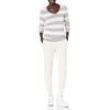 Amazon Essentials Women’s Regular-Fit Lightweight Long-Sleeve V-Neck Sweater, Ribbed, Cozy Soft (Available in Plus Size)(Light Grey Heather White Rugby Stripe)
