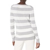 Amazon Essentials Women’s Regular-Fit Lightweight Long-Sleeve V-Neck Sweater, Ribbed, Cozy Soft (Available in Plus Size)(Light Grey Heather White Rugby Stripe)