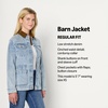Amazon Essentials Women’s Regular-Fit Low Stretch Denim Cinched Waist Barn Jacket with Corduroy Collar, Chest Pockets(Iced Light Wash)