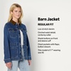 Amazon Essentials Women’s Regular-Fit Low Stretch Denim Cinched Waist Barn Jacket with Corduroy Collar, Chest Pockets(Medium Blue Vintage)