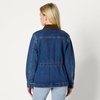 Amazon Essentials Women’s Regular-Fit Low Stretch Denim Cinched Waist Barn Jacket with Corduroy Collar, Chest Pockets(Medium Blue Vintage)