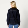 Amazon Essentials Women’s Regular-Fit Low Stretch Denim Cinched Waist Barn Jacket with Corduroy Collar, Chest Pockets(Rinse)