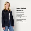 Amazon Essentials Women’s Regular-Fit Low Stretch Denim Cinched Waist Barn Jacket with Corduroy Collar, Chest Pockets(Rinse)