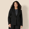 Amazon Essentials Women’s Regular-Fit Woven Single-Breasted Blazer(Black)