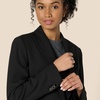 Amazon Essentials Women’s Regular-Fit Woven Single-Breasted Blazer(Black)