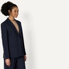 Amazon Essentials Women’s Regular-Fit Woven Single-Breasted Blazer(Navy)
