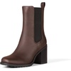 Amazon Essentials Women’s Mid Calf Heeled Chelsea Boots, Slip On with Lug Sole(Dark Brown)
