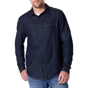 Amazon Essentials Men’s Regular-Fit Long-Sleeve Button-Down Denim Shirt(Rinse)