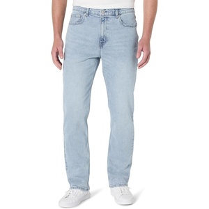 Amazon Essentials Men’s Relaxed-Fit Heavyweight Rigid Jeans, 5 Pocket Styling(Iced Light Wash)