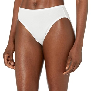 Amazon Essentials Women’s Cotton High Leg Brief Underwear Plus, Pack of 10(White)