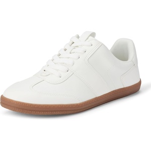 Amazon Essentials Women’s Low Top Retro Sneaker with Padded Collar(White)
