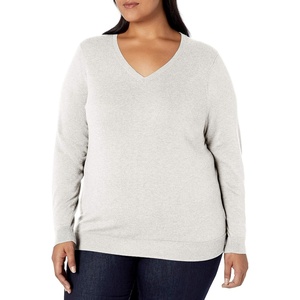 Amazon Essentials Women’s Regular-Fit Lightweight Long-Sleeve V-Neck Sweater, Ribbed, Cozy Soft (Available in Plus Size)(Ivory)