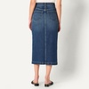 Amazon Essentials Women’s Regular-Fit High-Rise Long Jean Skirt with Slight A-line Silhouette, 5 Pocket Styling(Stone Dark Wash)