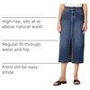 Amazon Essentials Women’s Regular-Fit High-Rise Long Jean Skirt with Slight A-line Silhouette, 5 Pocket Styling(Stone Dark Wash)
