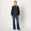 Amazon Essentials Women’s Relaxed Fit Denim Chambray Long-Sleeve Tunic Top with Blouson Sleeves, Cotton Lyocell Blend(Black Wash)