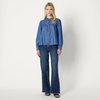 Amazon Essentials Women’s Relaxed Fit Denim Chambray Long-Sleeve Tunic Top with Blouson Sleeves, Cotton Lyocell Blend(Classic Medium Wash)