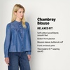 Amazon Essentials Women’s Relaxed Fit Denim Chambray Long-Sleeve Tunic Top with Blouson Sleeves, Cotton Lyocell Blend(Classic Medium Wash)