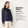 Amazon Essentials Women’s Relaxed Fit Denim Chambray Long-Sleeve Tunic Top with Blouson Sleeves, Cotton Lyocell Blend(Rinse)