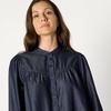 Amazon Essentials Women’s Relaxed Fit Denim Chambray Long-Sleeve Tunic Top with Blouson Sleeves, Cotton Lyocell Blend(Rinse)