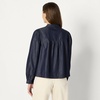 Amazon Essentials Women’s Relaxed Fit Denim Chambray Long-Sleeve Tunic Top with Blouson Sleeves, Cotton Lyocell Blend(Rinse)
