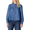 Amazon Essentials Women’s Relaxed Fit Denim Chambray Long-Sleeve Tunic Top with Blouson Sleeves, Cotton Lyocell Blend(Classic Medium Wash)