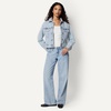 Amazon Essentials Women’s Low Stretch Relaxed-Fit Cropped Denim Jacket(Classic Light Wash)