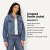 Amazon Essentials Women’s Low Stretch Relaxed-Fit Cropped Denim Jacket(Medium Blue Vintage)