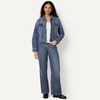 Amazon Essentials Women’s Low Stretch Relaxed-Fit Cropped Denim Jacket(Medium Blue Vintage)