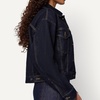 Amazon Essentials Women’s Low Stretch Relaxed-Fit Cropped Denim Jacket(Rinse Denim)