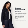 Amazon Essentials Women’s Low Stretch Relaxed-Fit Cropped Denim Jacket(Rinse Denim)