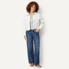 Amazon Essentials Women’s Low Stretch Relaxed-Fit Cropped Denim Jacket(White)