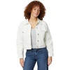 Amazon Essentials Women’s Low Stretch Relaxed-Fit Cropped Denim Jacket(White)