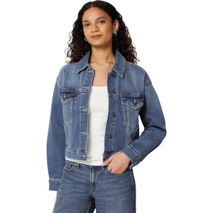 Amazon Essentials Women’s Low Stretch Relaxed-Fit Cropped Denim Jacket(Medium Blue Vintage)