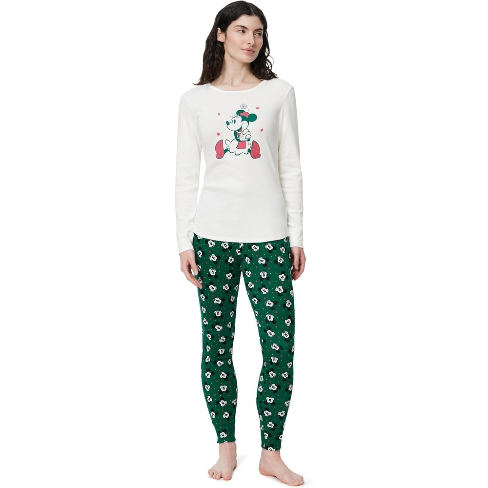 image:imageAmazon Essentials Disney Marvel Star Wars Womens SnugFit Cotton Pajama Sleepwear SetsMickey Holiday