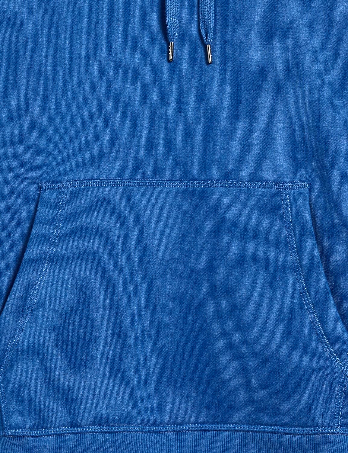 image:imageAmazon Essentials Mens Heavyweight Relaxed Fit Pullover Hooded Sweatshirt Warm Fleece with Brushed InteriorBlue