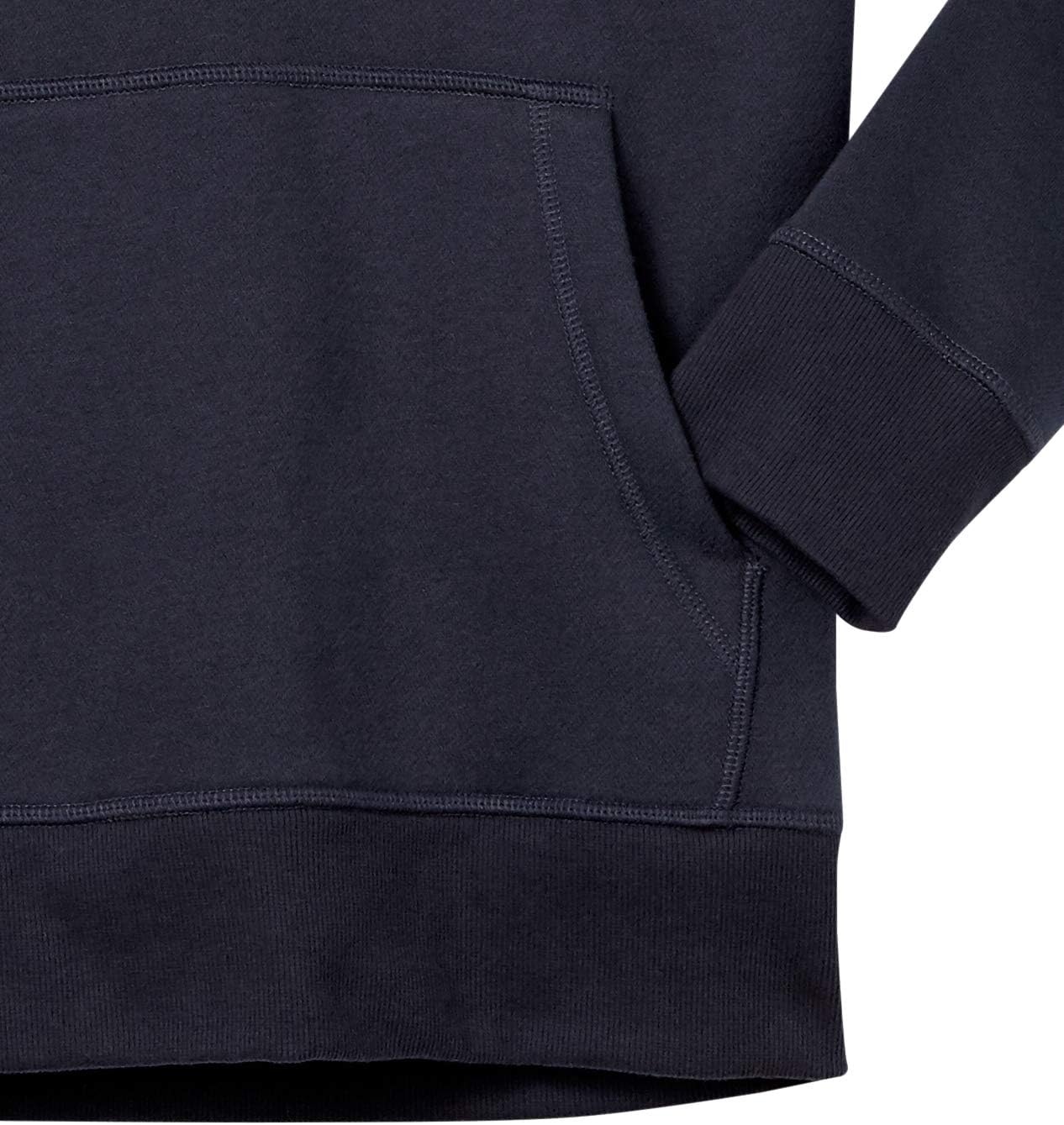 image:imageAmazon Essentials Mens Heavyweight Relaxed Fit Pullover Hooded Sweatshirt Warm Fleece with Brushed InteriorNavy