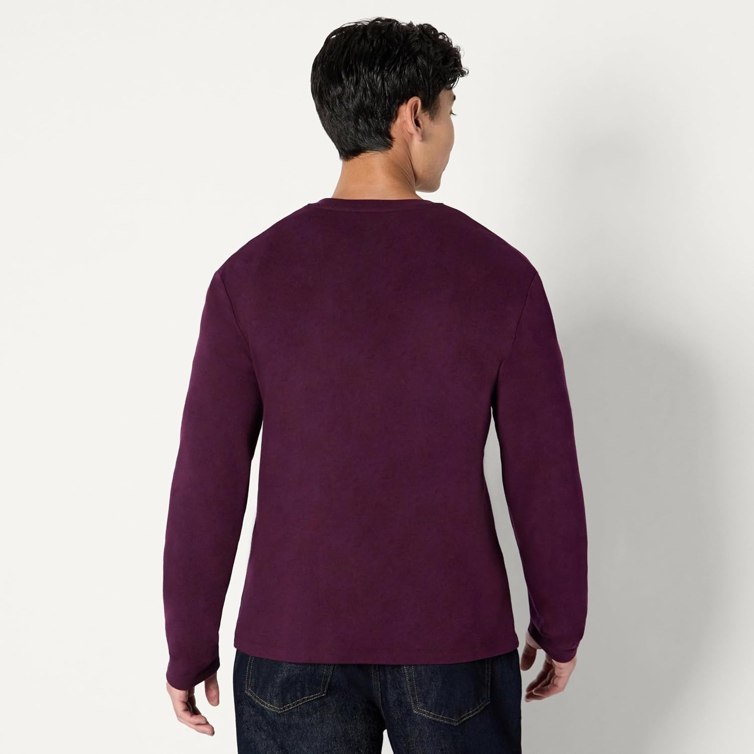 image:imageAmazon Essentials Mens Long Sleeve Henley Shirt for Men RegularFit Cotton Available in Big amp TallBurgundy