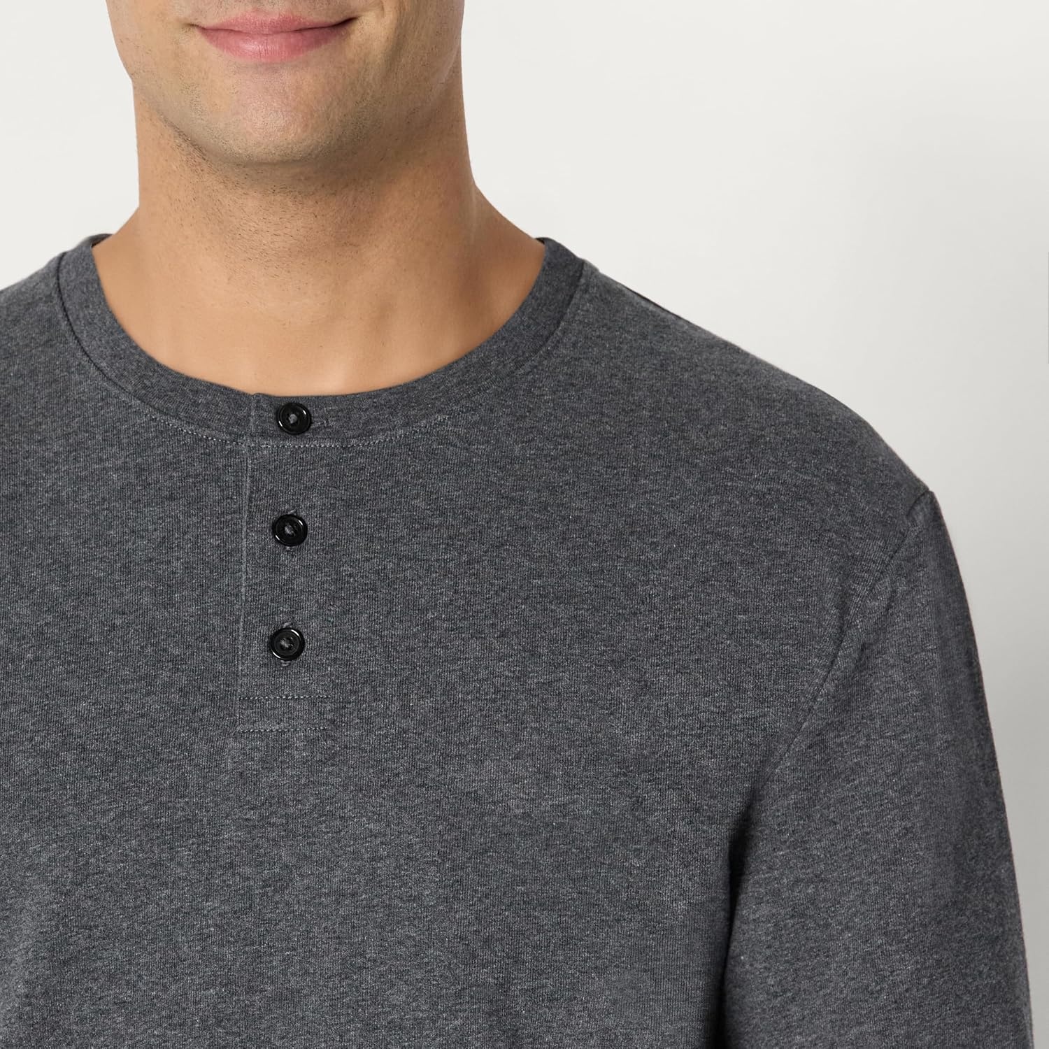 image:imageAmazon Essentials Mens Long Sleeve Henley Shirt for Men RegularFit Cotton Available in Big amp TallCharcoal Heather