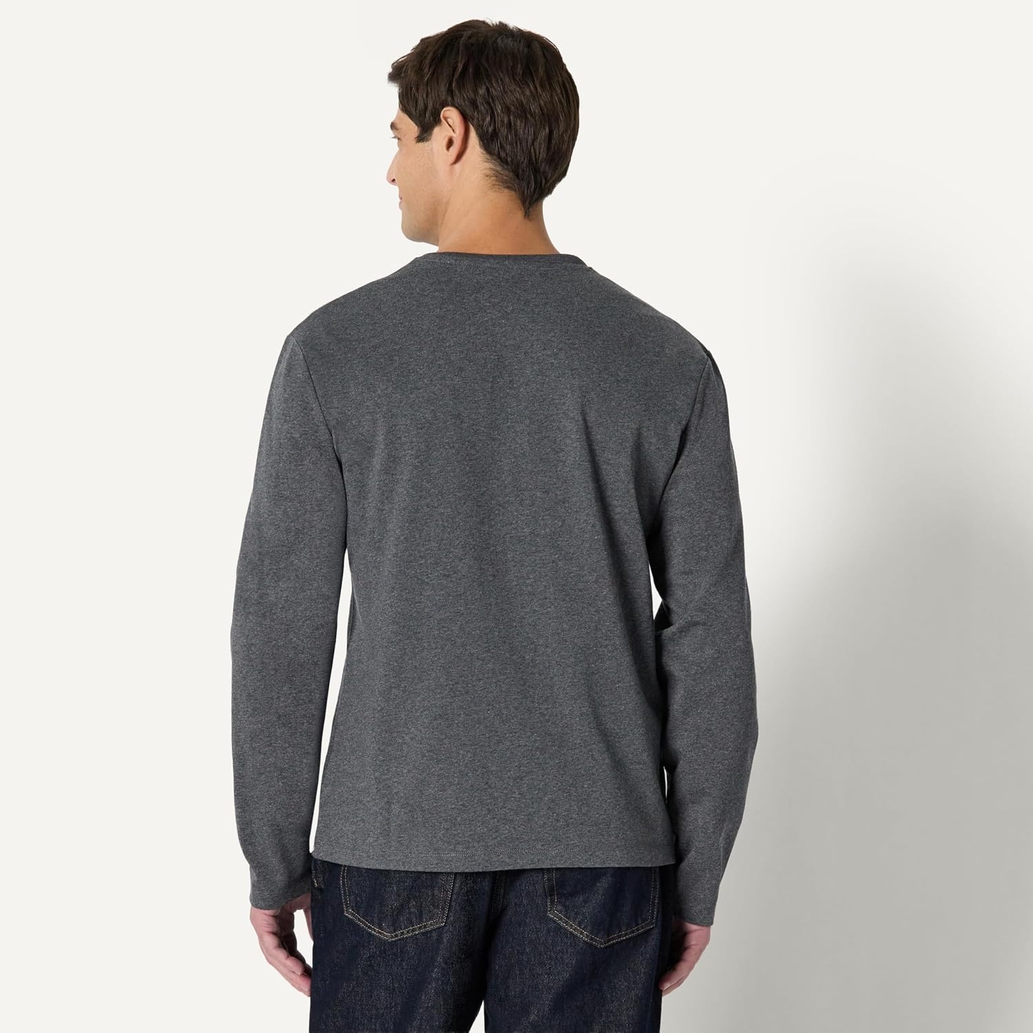 image:imageAmazon Essentials Mens Long Sleeve Henley Shirt for Men RegularFit Cotton Available in Big amp TallCharcoal Heather