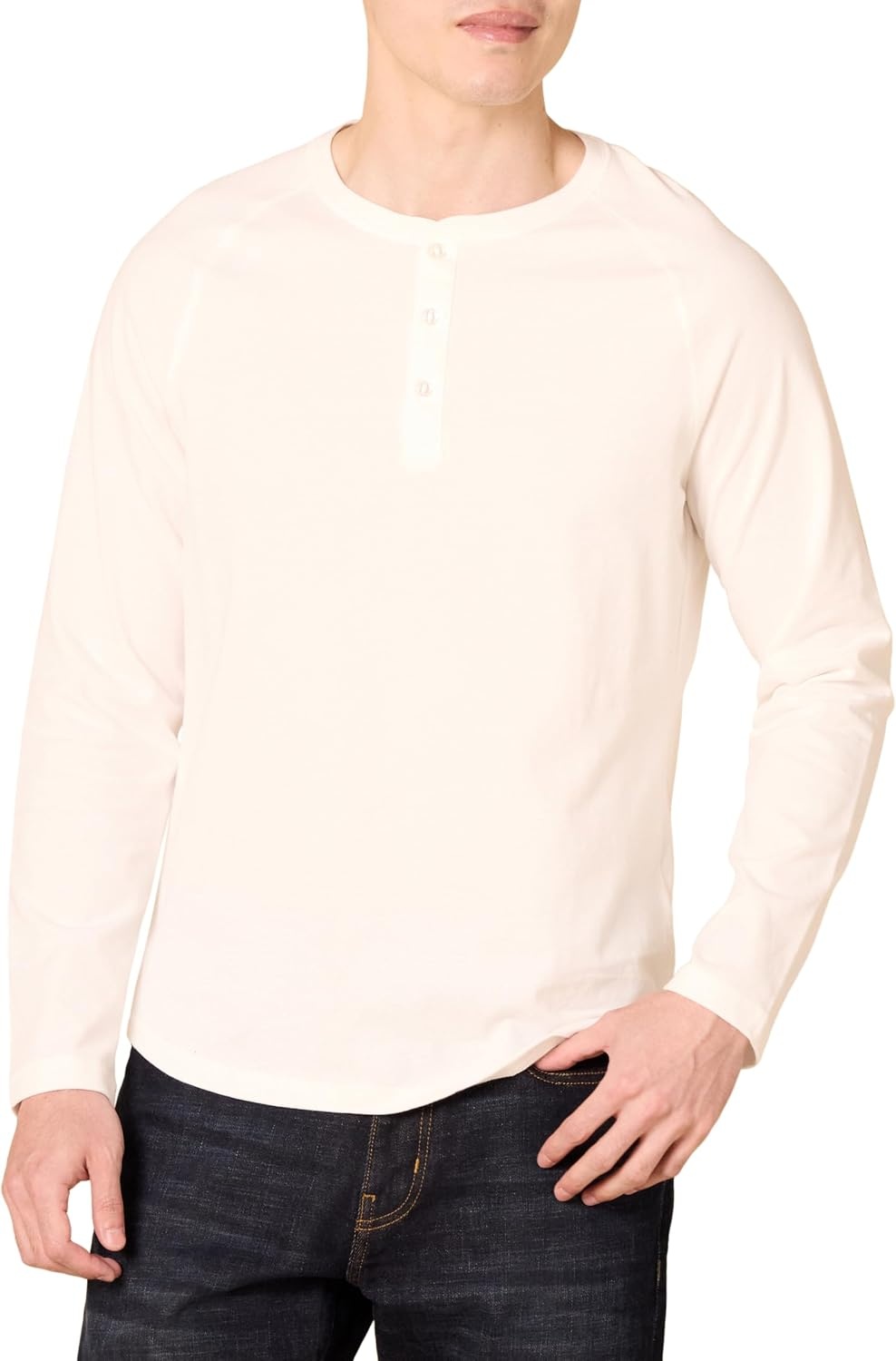 image:imageAmazon Essentials Mens Long Sleeve Henley Shirt for Men RegularFit Cotton Available in Big amp TallWhite