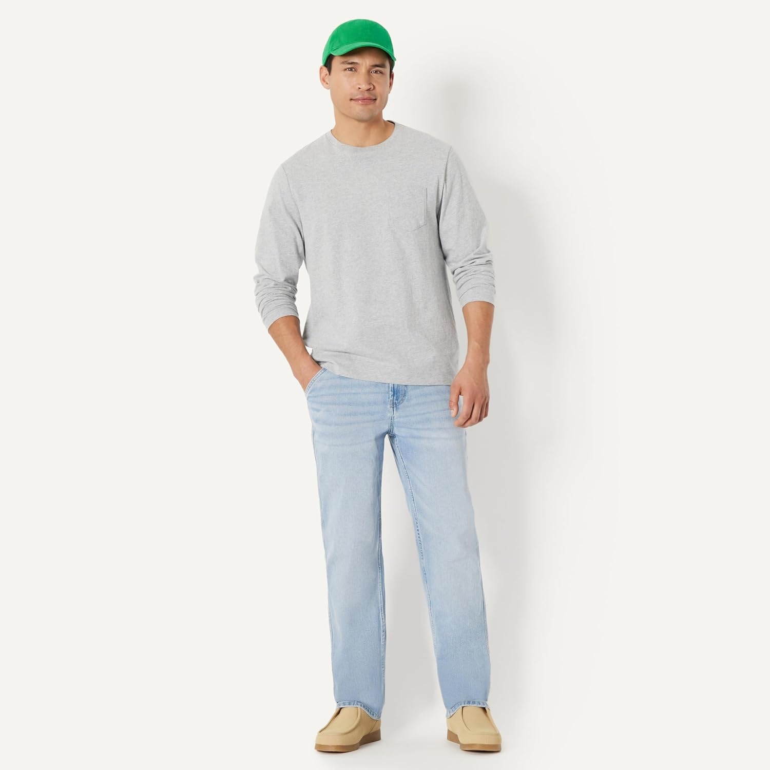 image:imageAmazon Essentials Mens Washed Cotton Baseball CapGreen