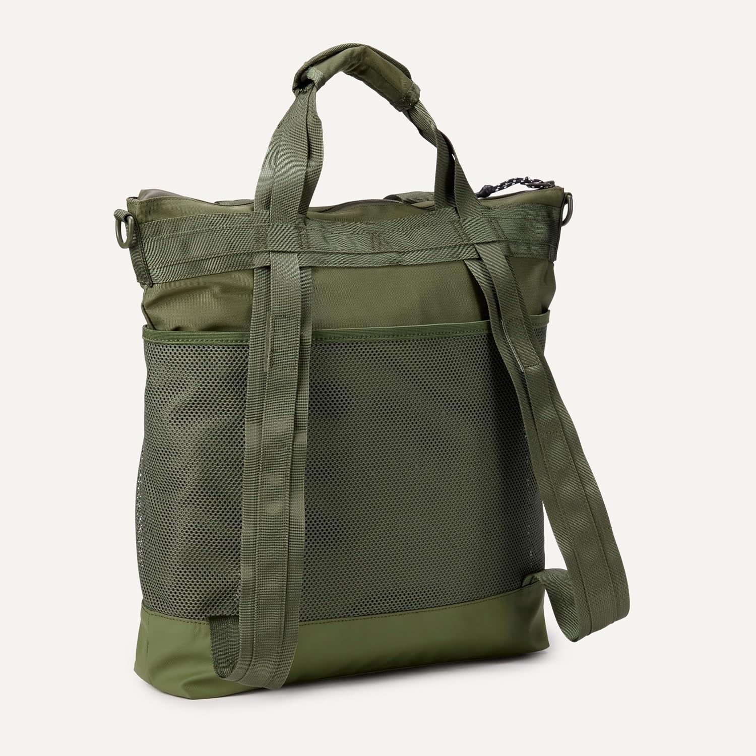 image:imageAmazon Essentials Unisex Adults Convertible Nylon Backpack Tote with Adjustable Straps for Men and WomenOlive