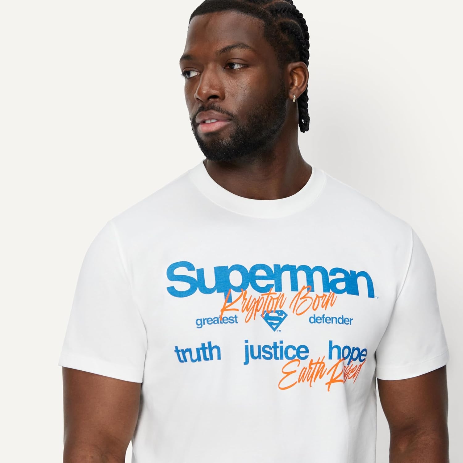 image:imageAmazon Essentials Warner Brothers Mens Cotton RegularFit ShortSleeve Crewneck TShirt Pack of 3Superman Justice