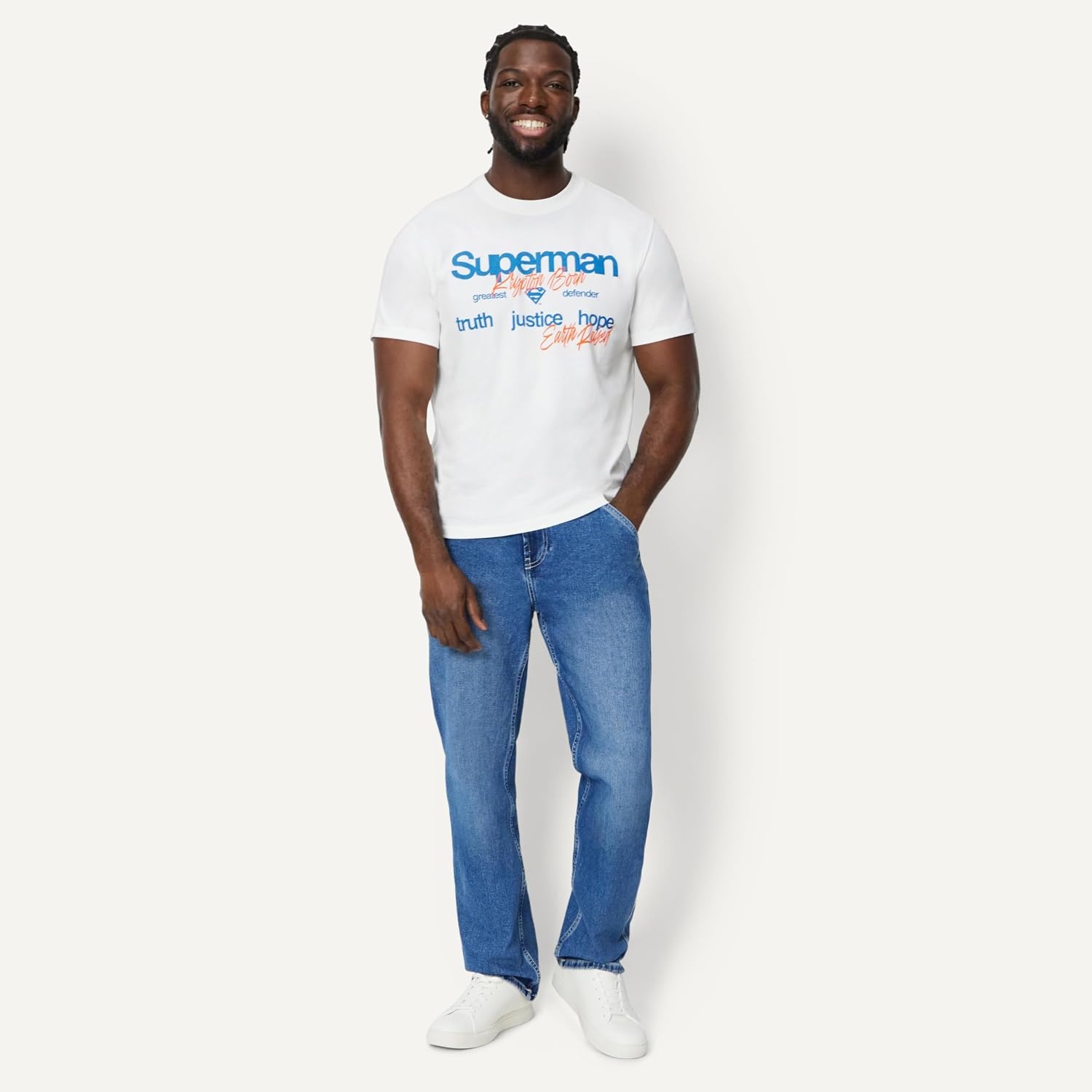image:imageAmazon Essentials Warner Brothers Mens Cotton RegularFit ShortSleeve Crewneck TShirt Pack of 3Superman Justice