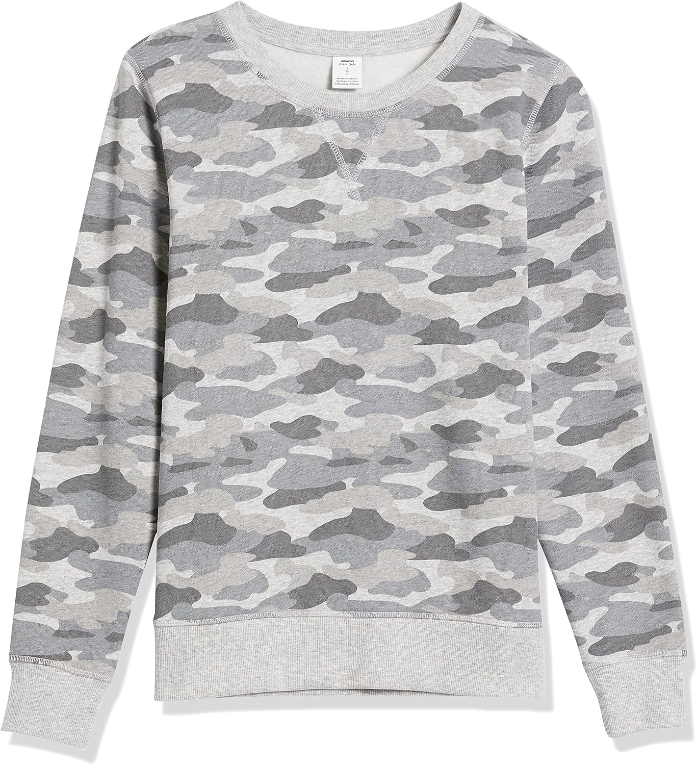 image:imageAmazon Essentials Womens Fleece Crewneck Long Sleeve Pullover Sweatshirt Available in Plus SizeGrey Camo