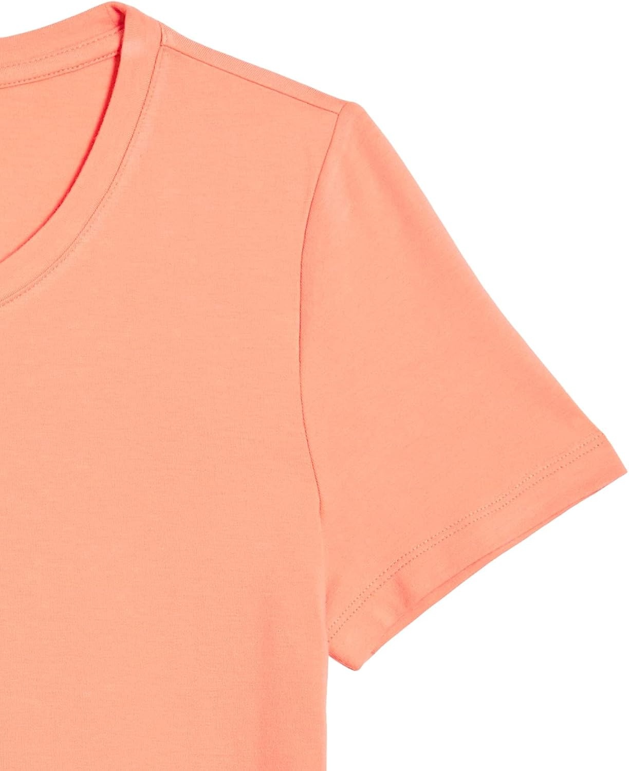 image:imageAmazon Essentials Womens RegularFit ShortSleeve Crewneck TShirt Cotton Modal Blend Pack of 22pack BlueCoral Orange