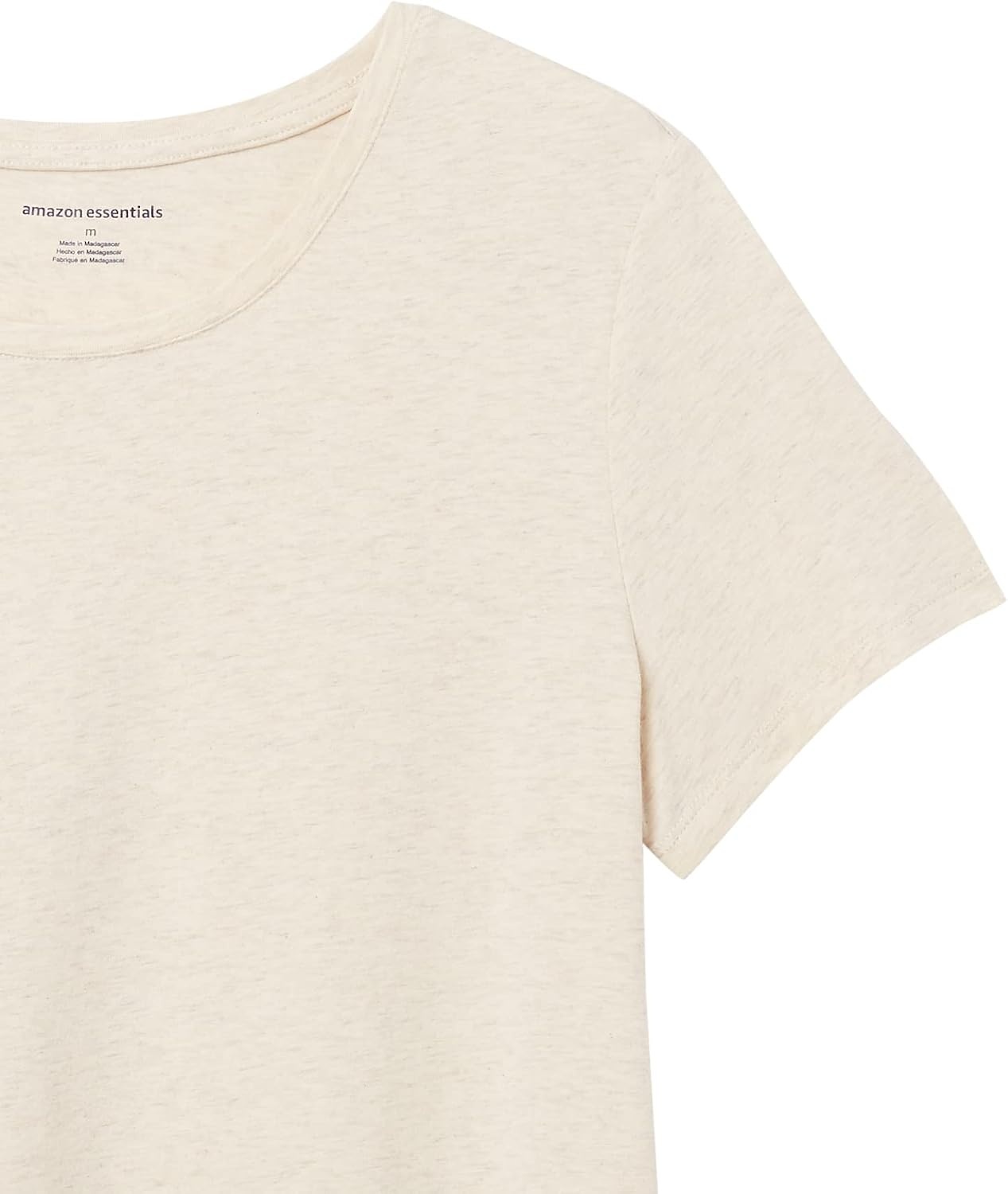 image:imageAmazon Essentials Womens RegularFit ShortSleeve Crewneck TShirt Cotton Modal Blend Pack of 2OliveOatmeal Heather