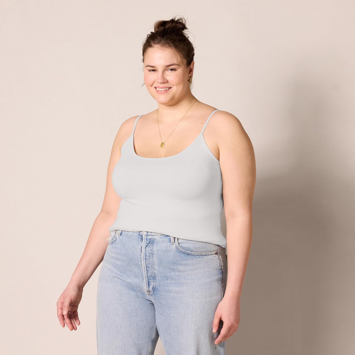 image:imageAmazon Essentials Womens SlimFit Camisole for Layering and Everyday Wear Pack of 44pack Coral Multi Pack