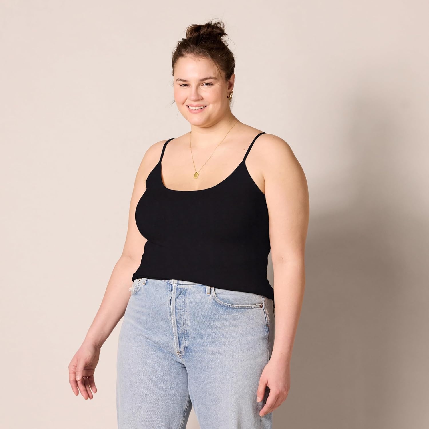 image:imageAmazon Essentials Womens SlimFit Camisole for Layering and Everyday Wear Pack of 44pack Dark Multi